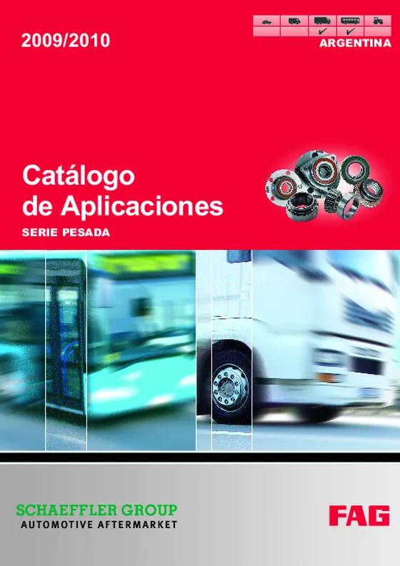 Portada del catálogo de aplicaciones FAG serie pesada 2009/2010